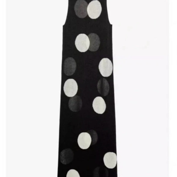 Zara Black Maxi Dress with Large White Polka Dots vacation - Picture 3 of 7
